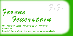 ferenc feuerstein business card